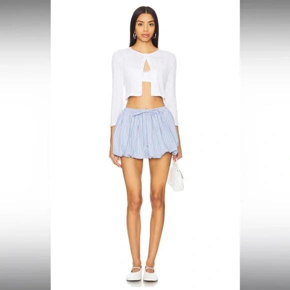 Lovers and Friends Ayla Mini Skirt in Blue Stripe, s - Picture 4 of 5